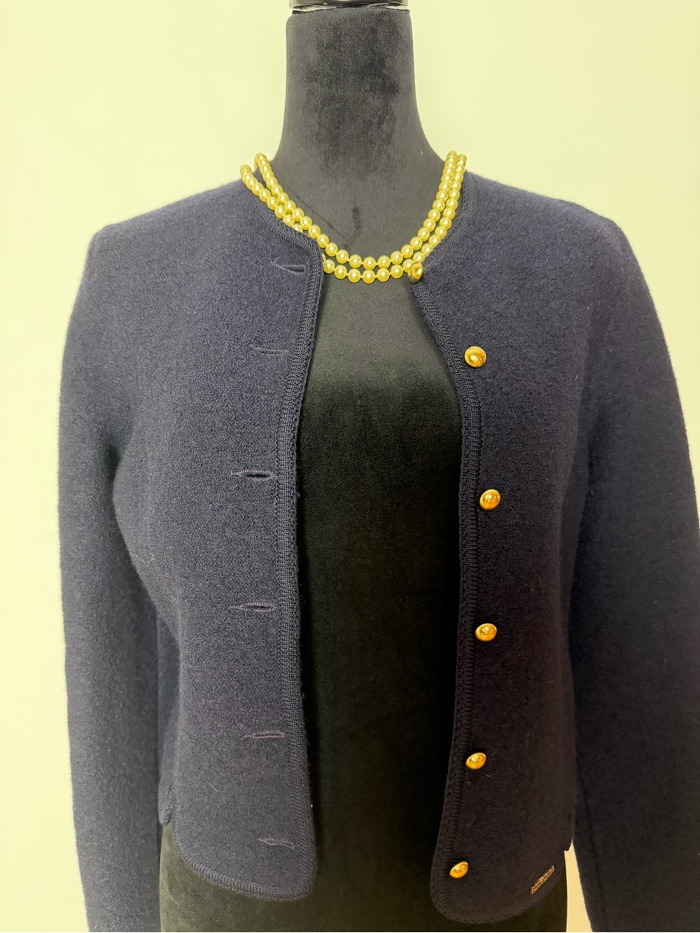 Classic Geiger Navy Button-Front Blazer Cardigan Size 40 VTG